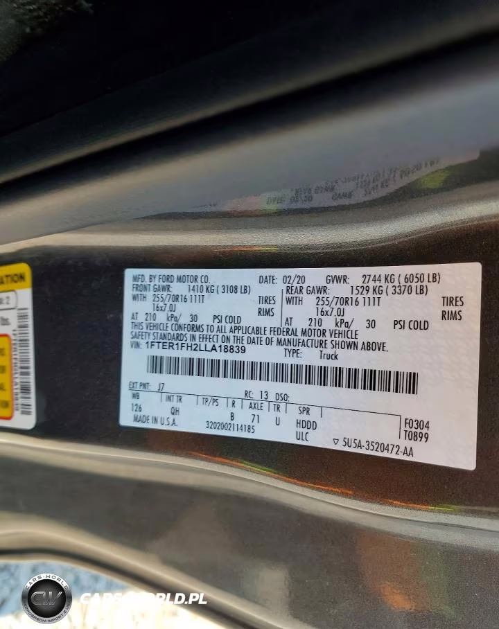 2020 Ford Ranger Xl VIN:1FTER1FH2LLA18839 - 12