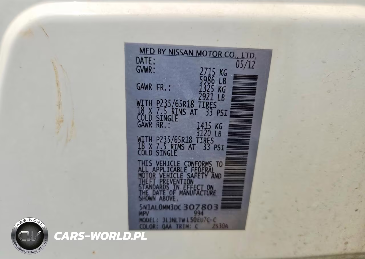 2013 Infiniti Jx35 Base VIN:5N1AL0MM3DC307803 - 12