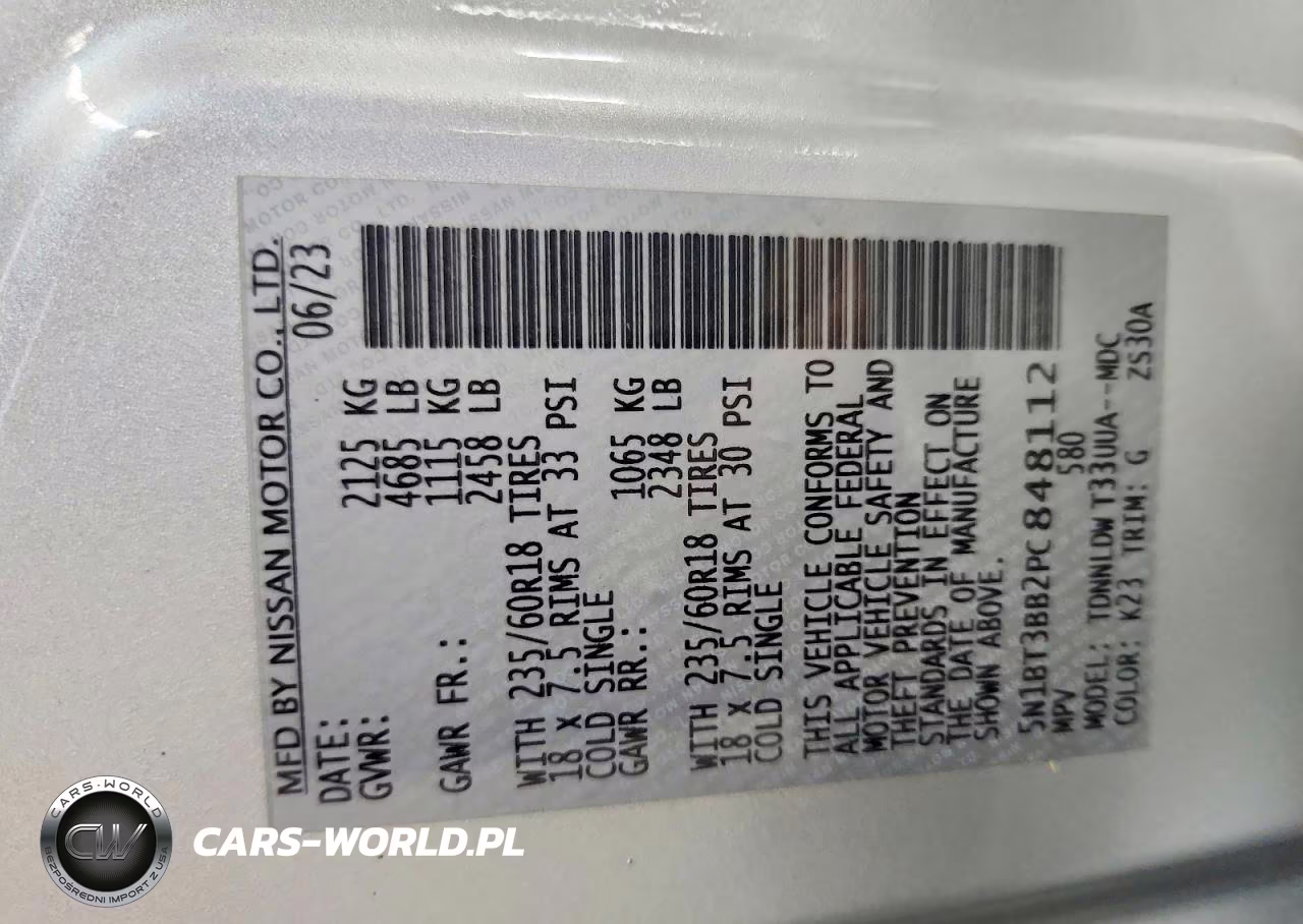 2023 Nissan Rogue Sv VIN:5N1BT3BB2PC848112 - 12