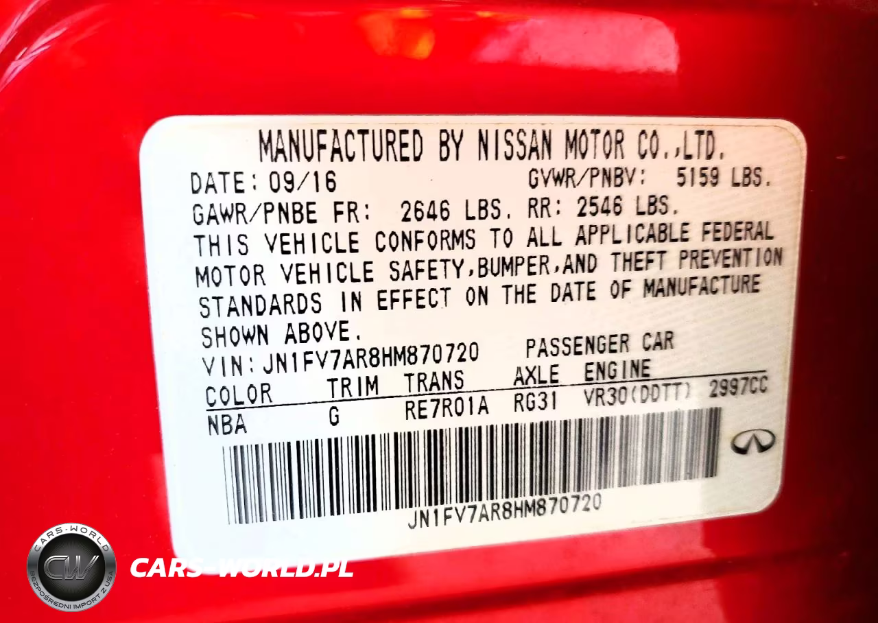2017 Infiniti Q50 Red Sport 400 VIN:JN1FV7AR8HM870720 - 12