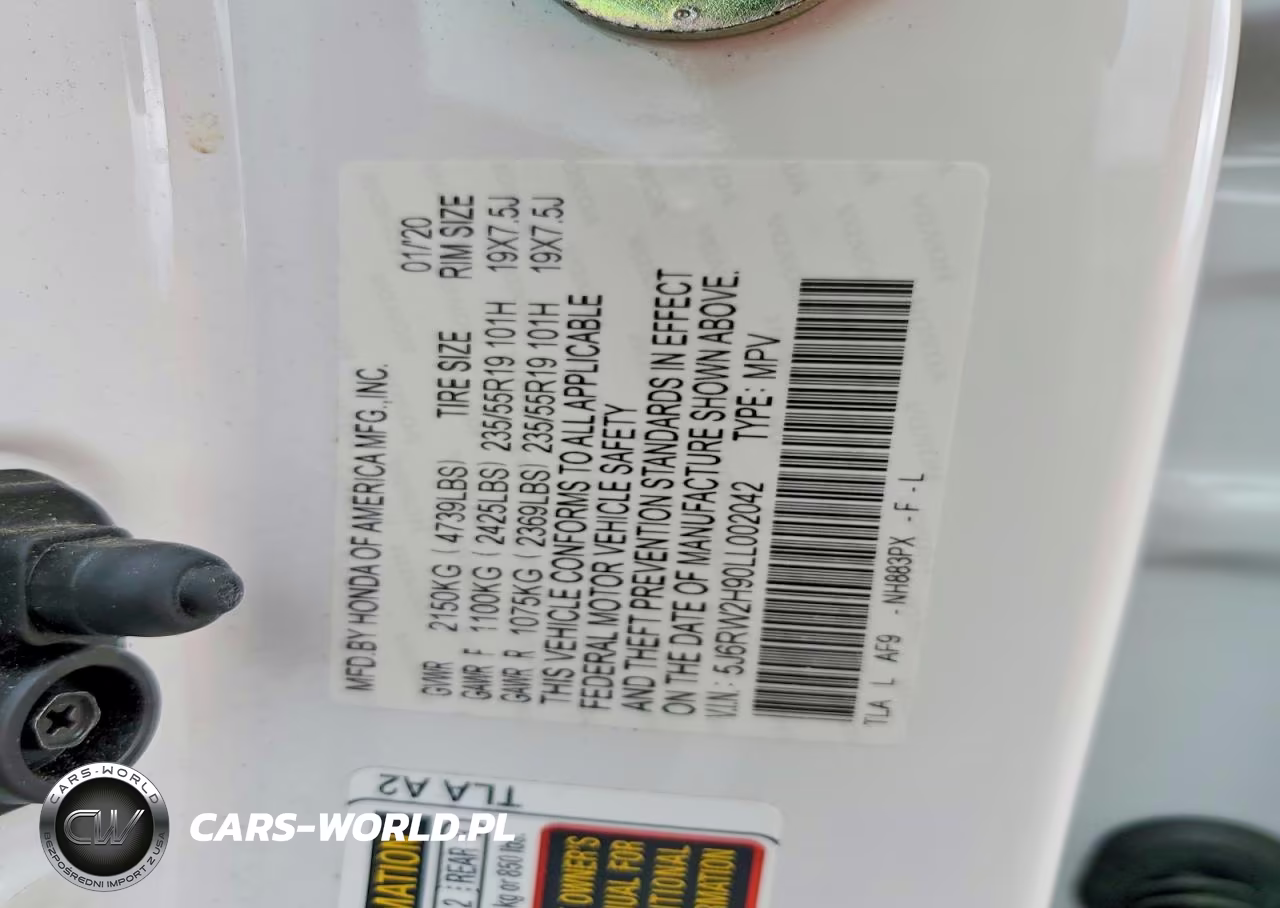 2020 Honda Cr-V Touring VIN:5J6RW2H90LL002042 - 13