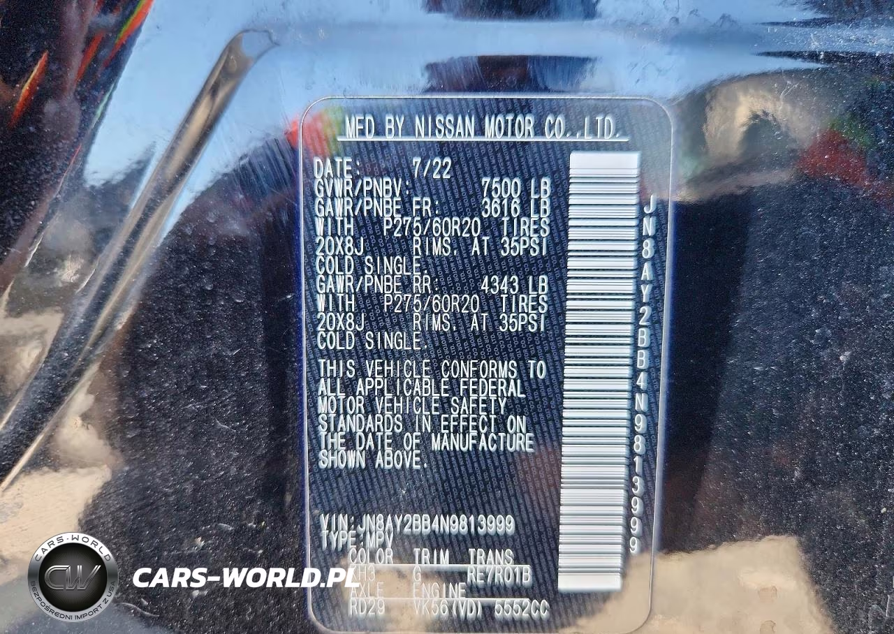 2022 Nissan Armada Sl VIN:JN8AY2BB4N9813999 - 14