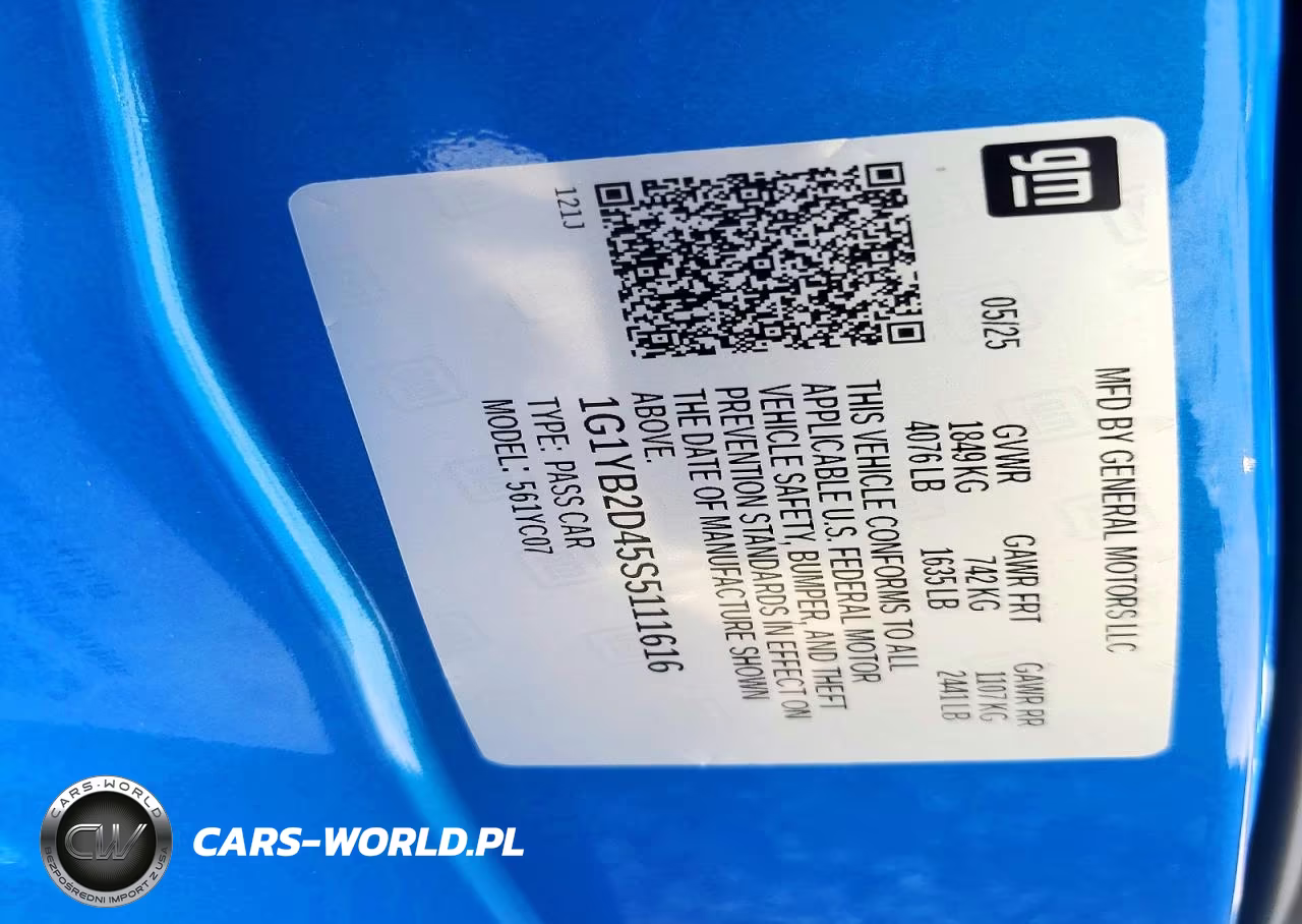 2025 Chevrolet Corvette Stingray 2Lt VIN:1G1YB2D45S5111616 - 12