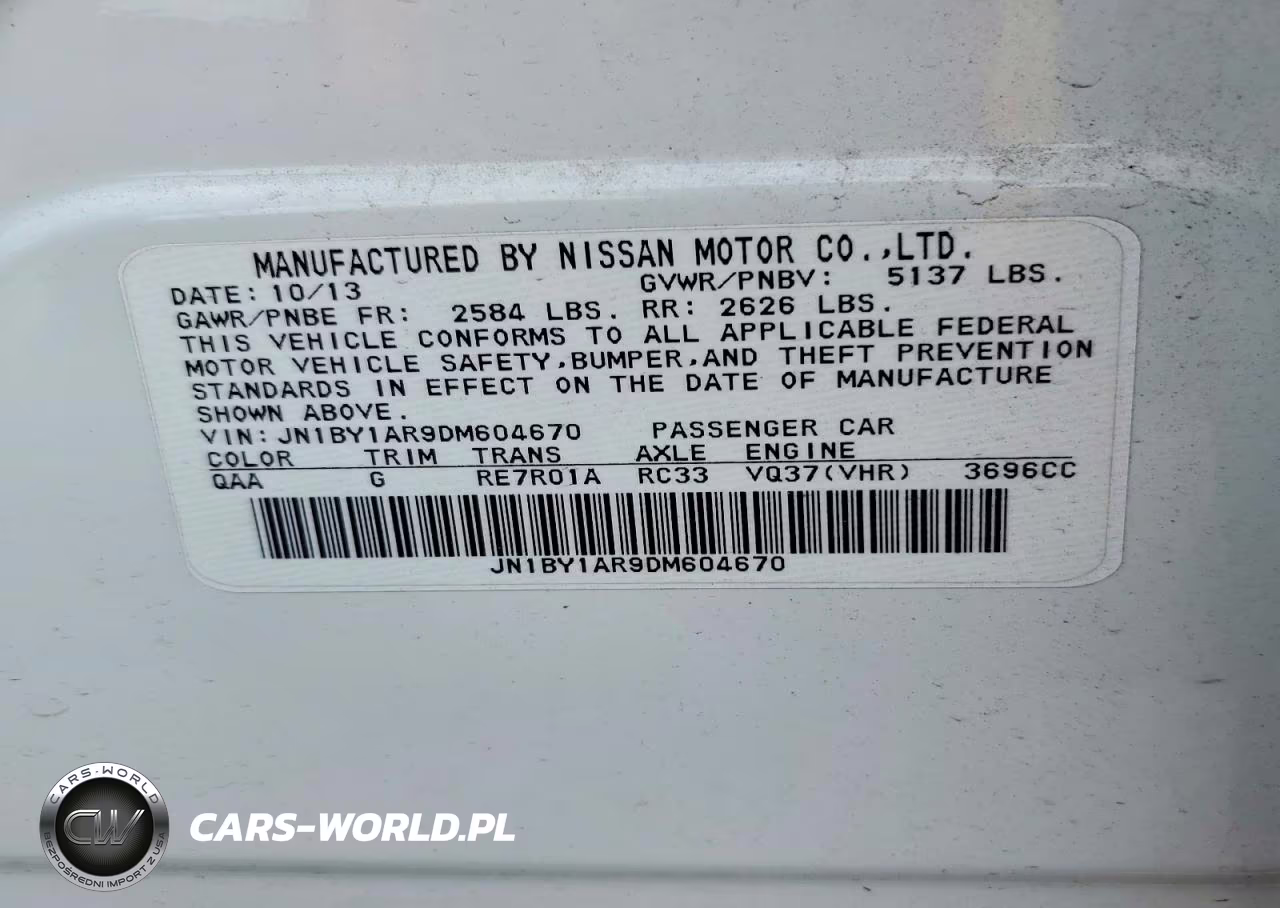 2013 Infiniti M37 X VIN:JN1BY1AR9DM604670 - 12