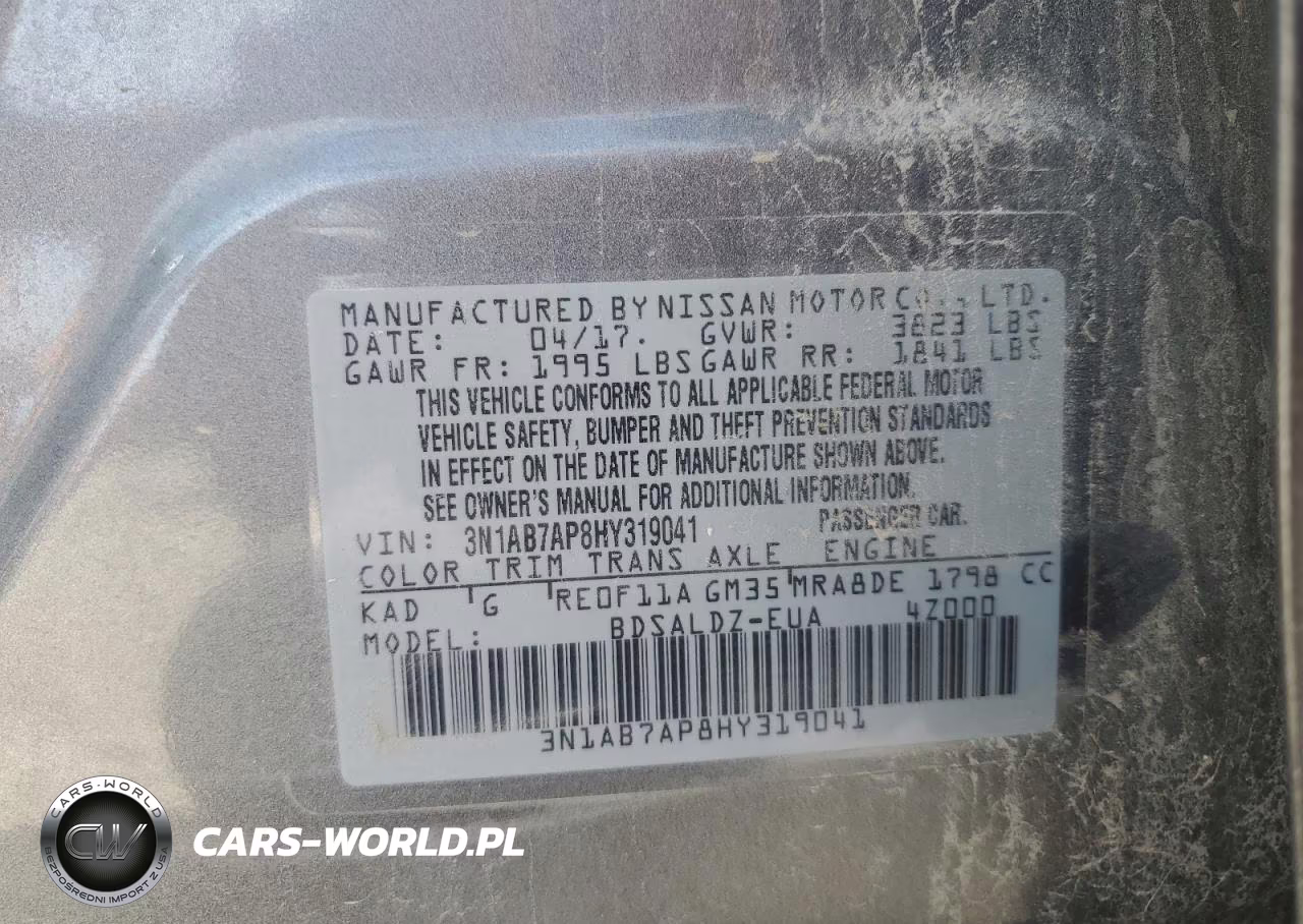 2017 Niss Sentra Sv VIN:3N1AB7AP8HY319041 - 13