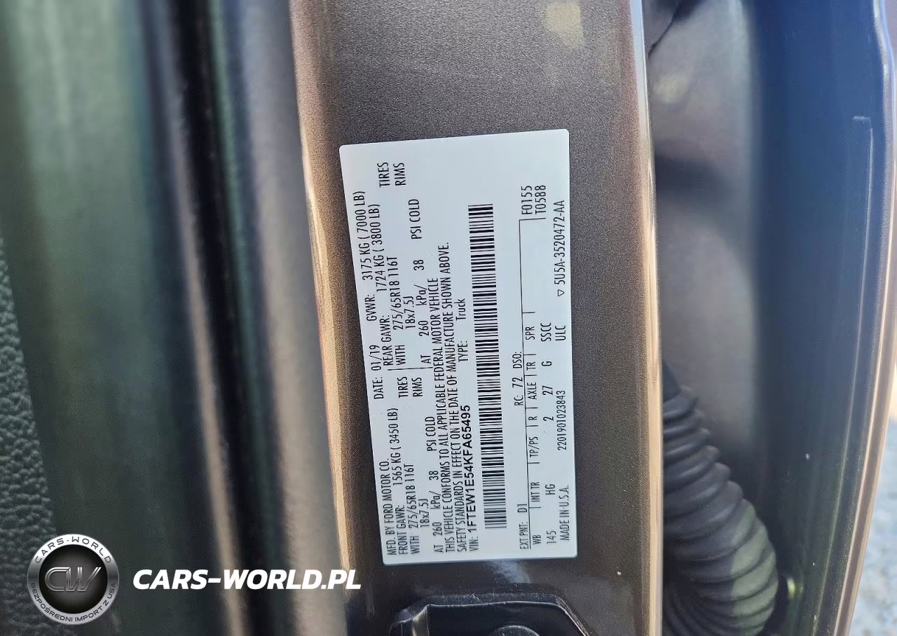 2019 Ford F150 Supercrew VIN:1FTEW1E54KFA65495 - 12