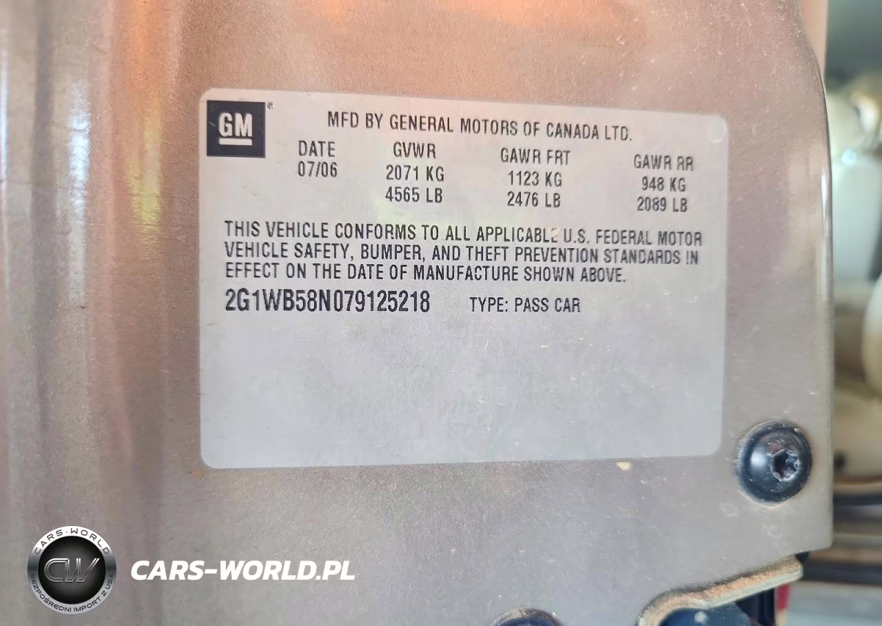 2007 Chevrolet Impala Ls VIN:2G1WB58N079125218 - 13