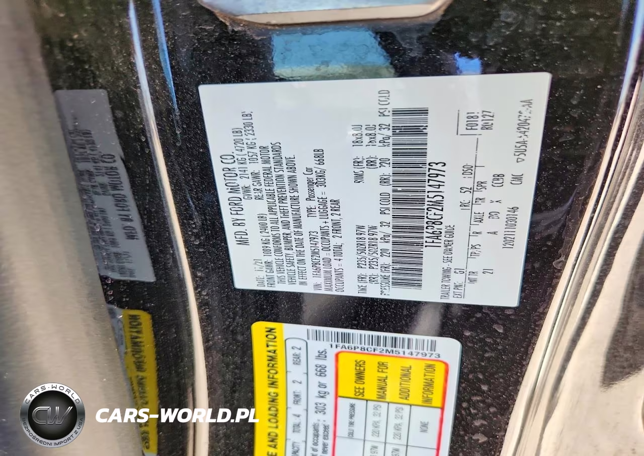 2021 Ford Mustang Gt VIN:1FA6P8CF2M5147973 - 12