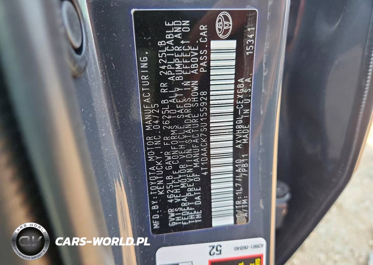 2025 Toyota Camry Xle VIN:4T1DAACK7SU155928 - 12