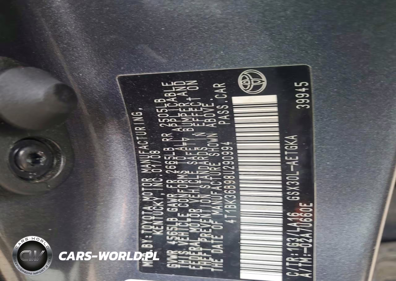 2008 Toyota Avalon Xls VIN:4T1BK36B98U290994 - 12
