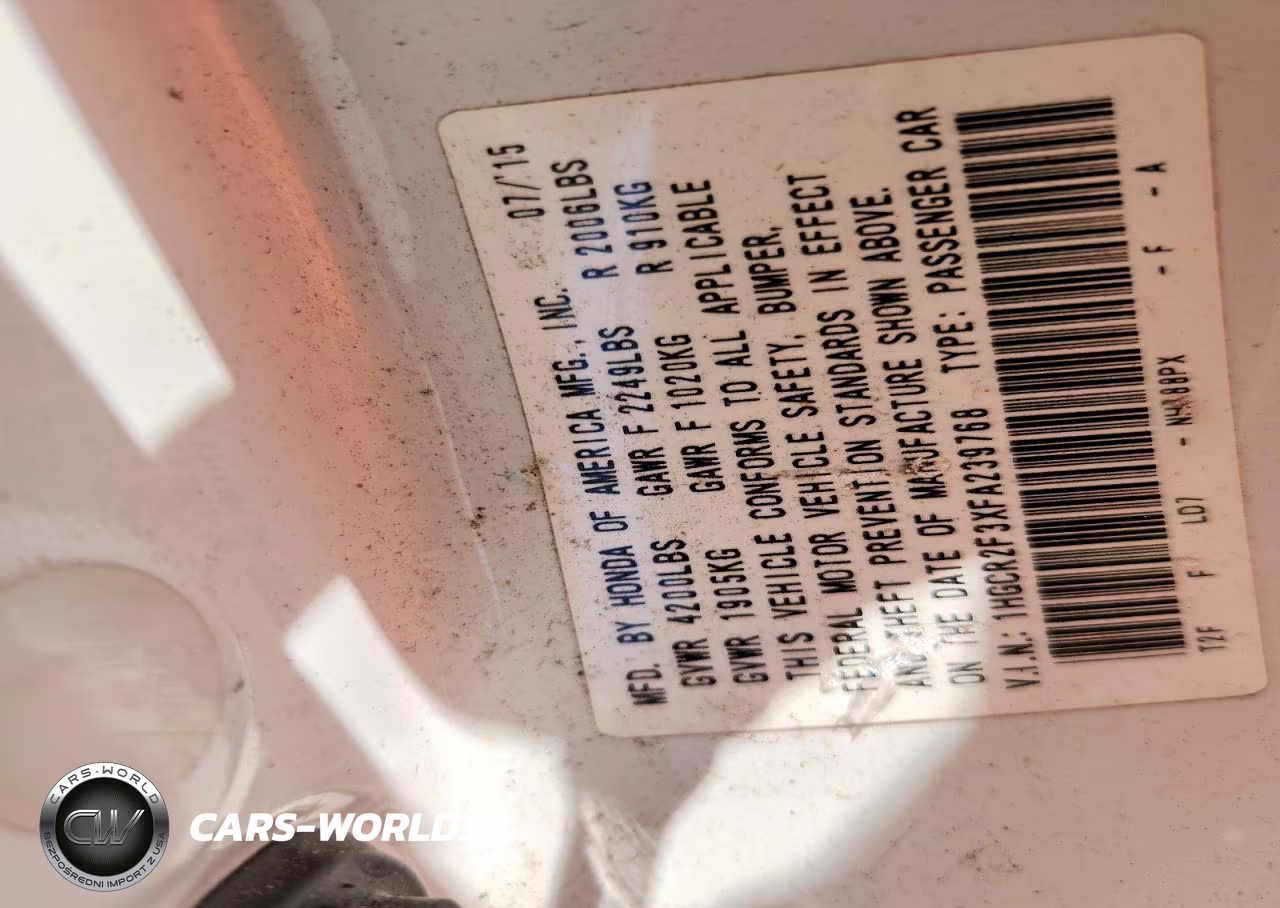 2015 Honda Accord Lx VIN:1HGCR2F3XFA239768 - 12
