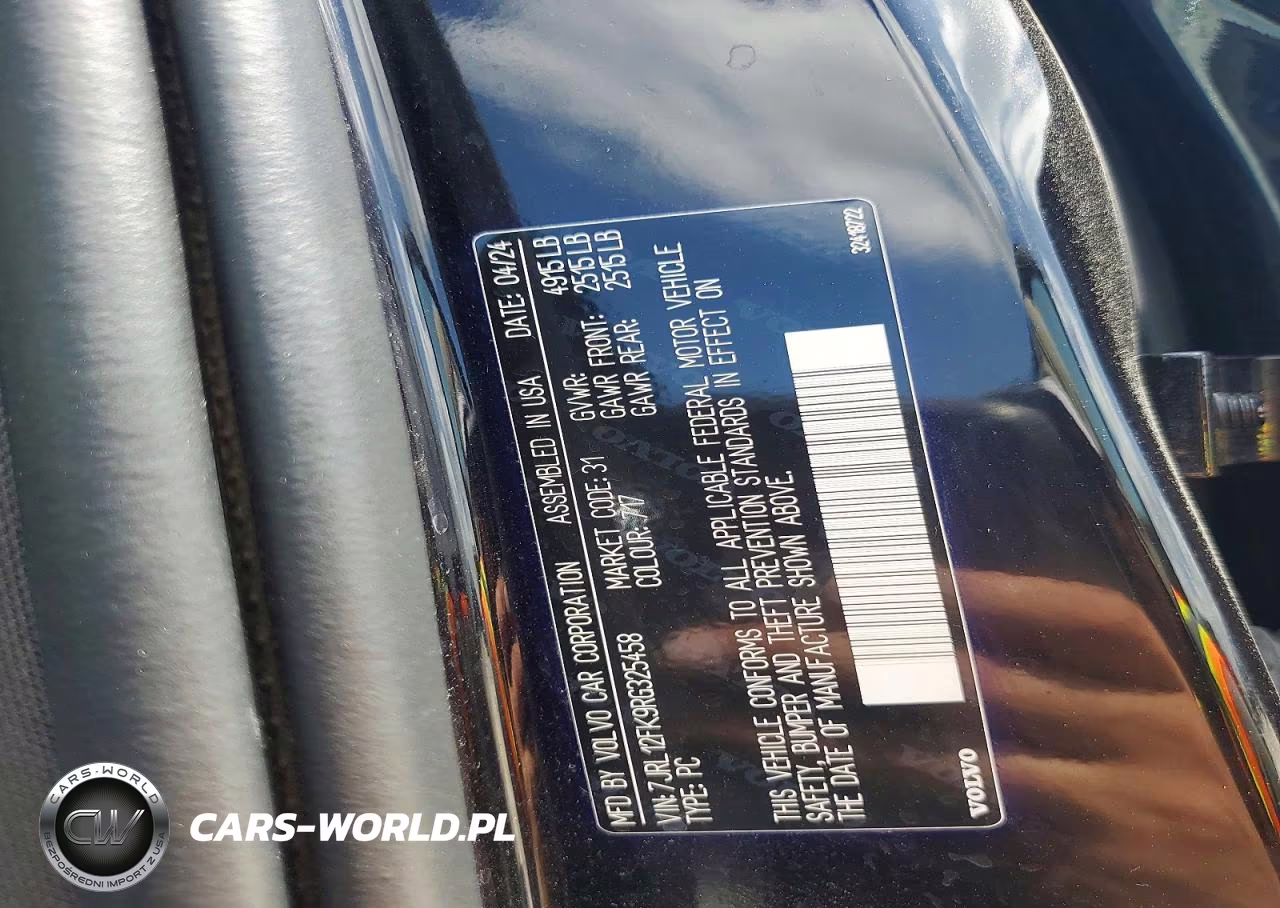 2024 Volvo S60 Core VIN:7JRL12FK9RG325458 - 12