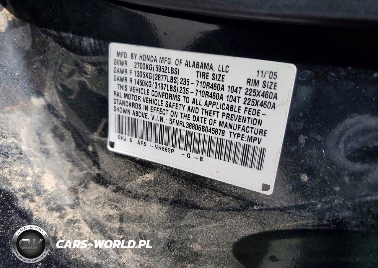 2006 Honda Odyssey Touring VIN:5FNRL38806B045878 - 13
