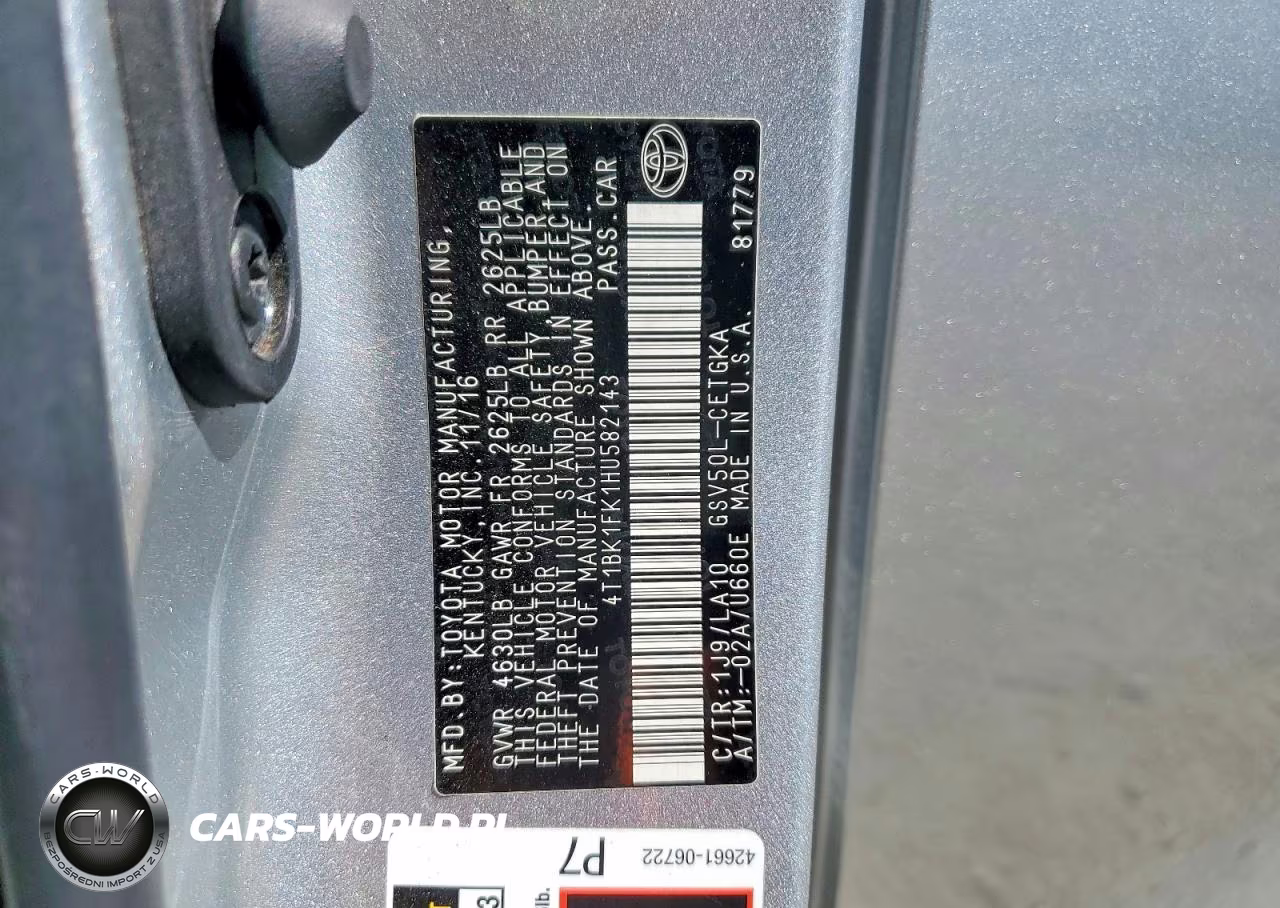 2017 Toyota Camry Xle V6 VIN:4T1BK1FK1HU582143 - 12