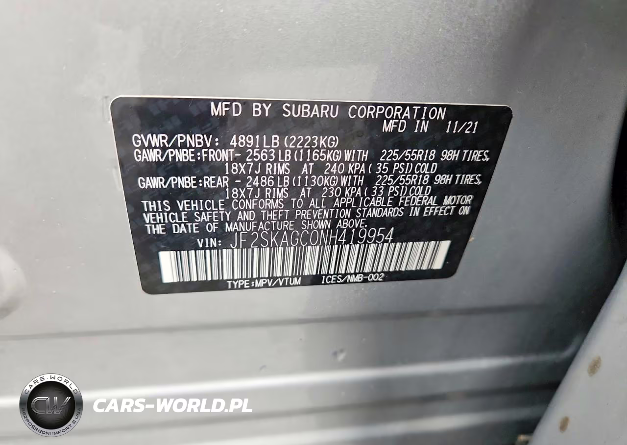 2022 Subaru Forester Sport VIN:JF2SKAGC0NH419954 - 13