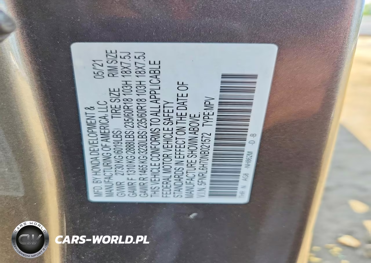 2022 Honda Odyssey Exl VIN:5FNRL6H70NB021572 - 14
