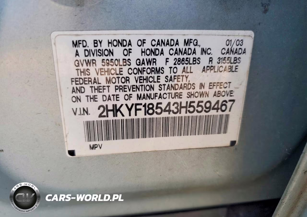 2003 Honda Pilot Exl VIN:2HKYF18543H559467 - 14