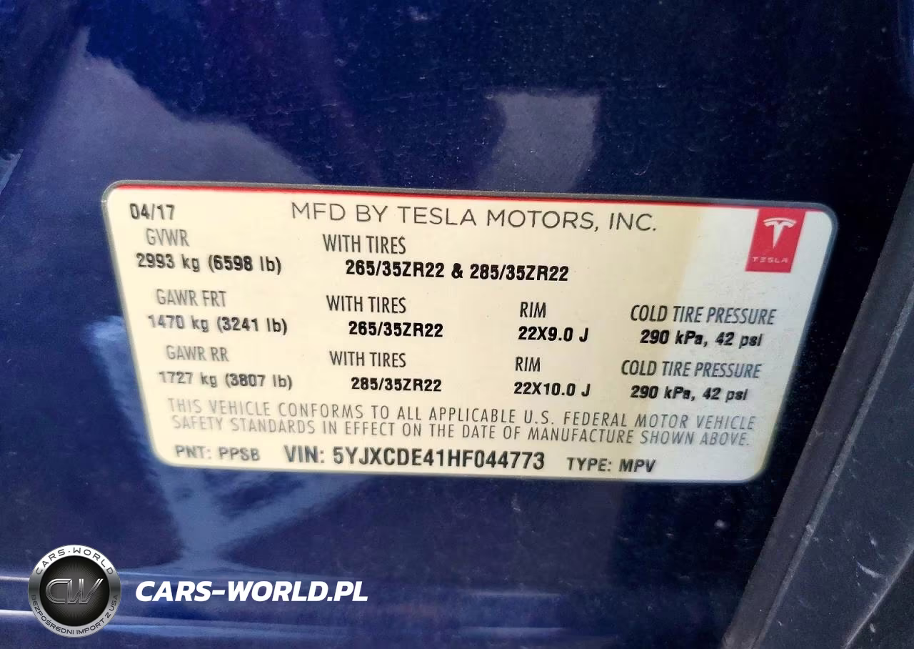 2017 Tesla Model X VIN:5YJXCDE41HF044773 - 14