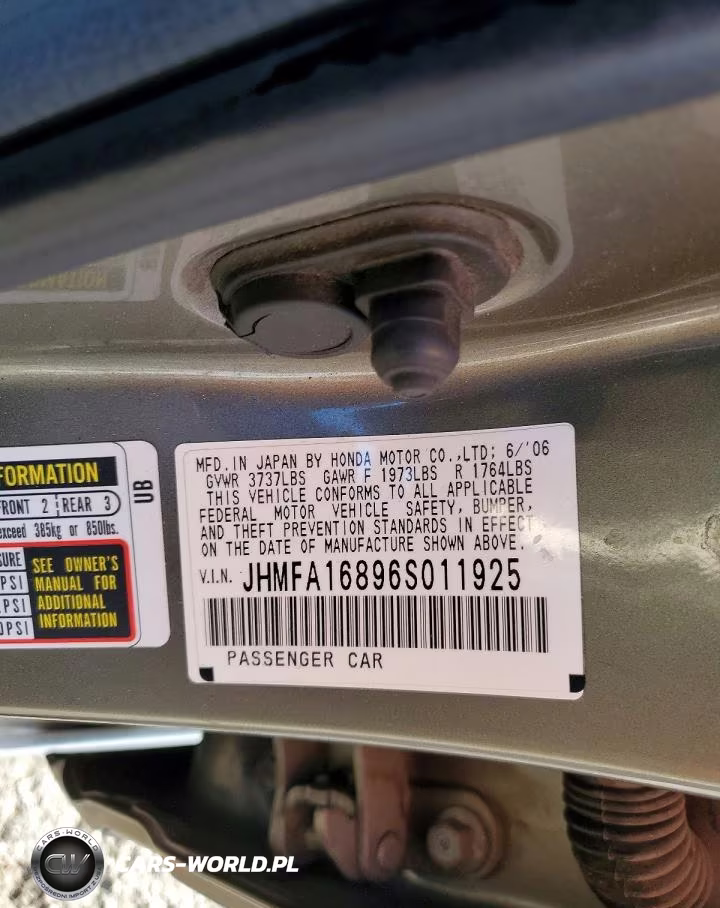 2006 Honda Civic Ex VIN:JHMFA16896S011925 - 12
