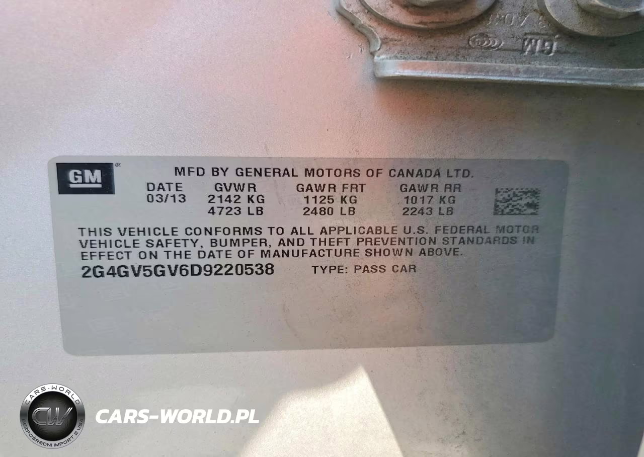 2013 Buick Regal Gs VIN:2G4GV5GV6D9220538 - 13