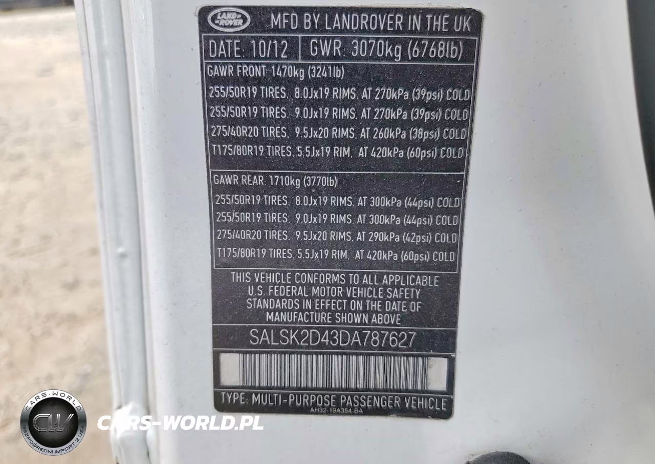 2013 Land Rover Range Rover Sport Hse Luxury VIN:SALSK2D43DA787627 - 13