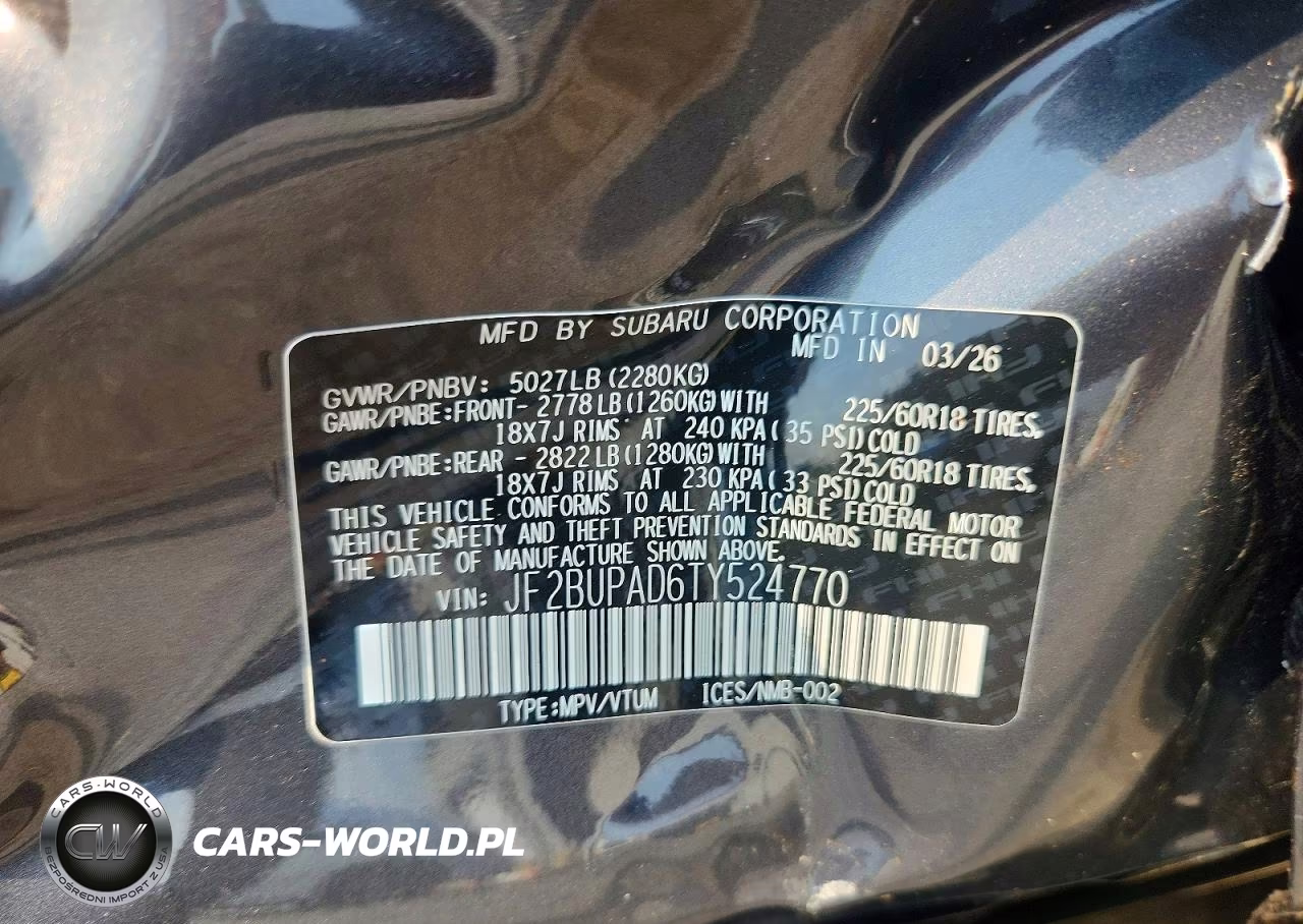 2026 Subaru Outback Premium VIN:JF2BUPAD6TY524770 - 12