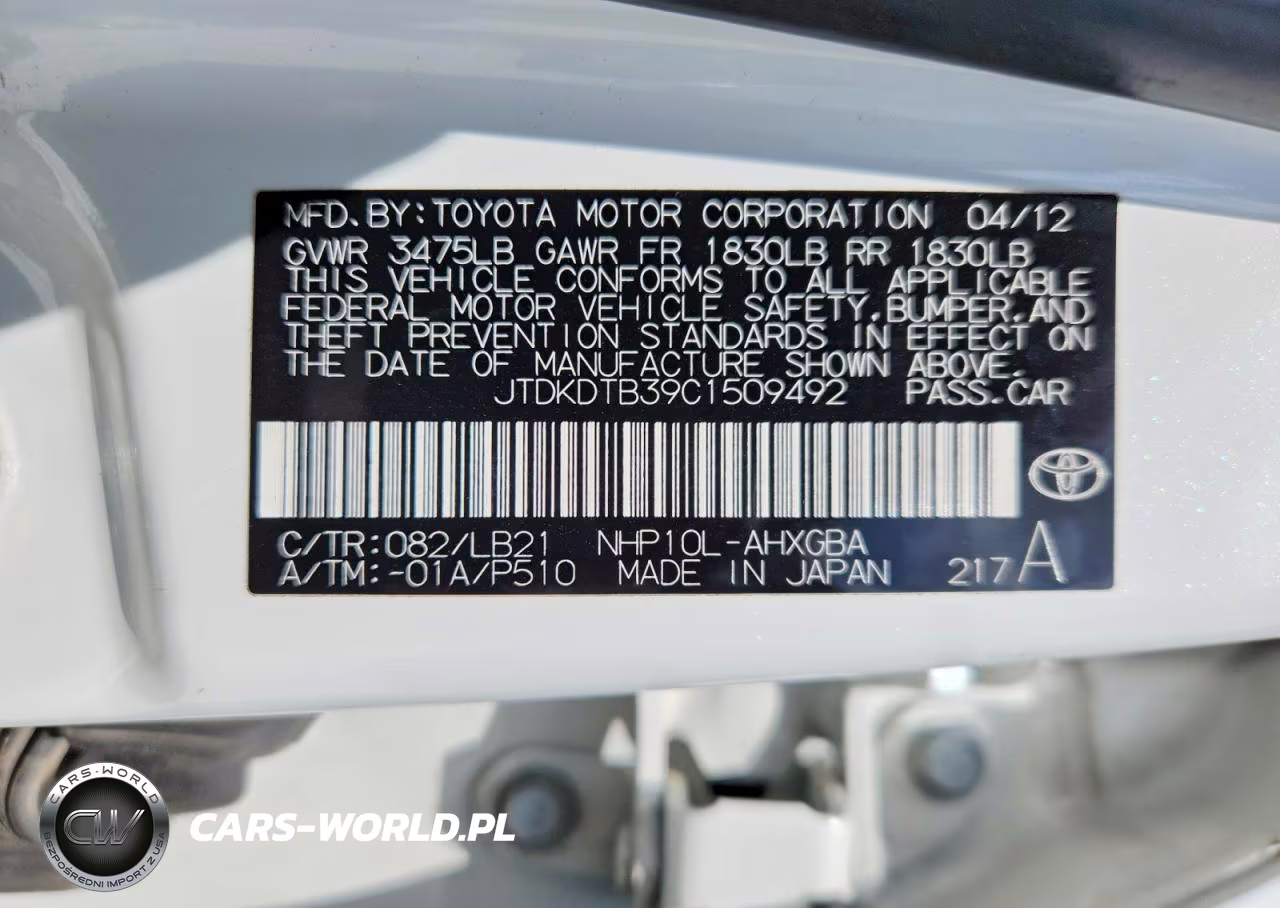 2012 Toyota Prius C Four VIN:JTDKDTB39C1509492 - 12