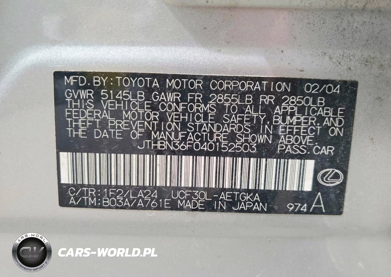2004 Lexus Ls 430 VIN:JTHBN36F040152503 - 13