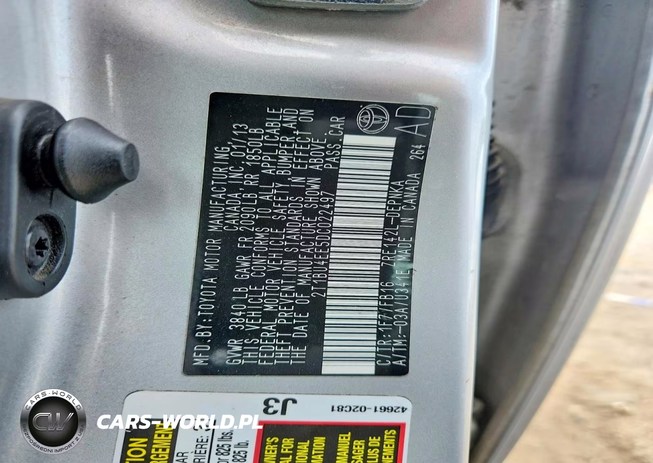2013 Toyota Corolla Le VIN:2T1BU4EE5DC022497 - 12