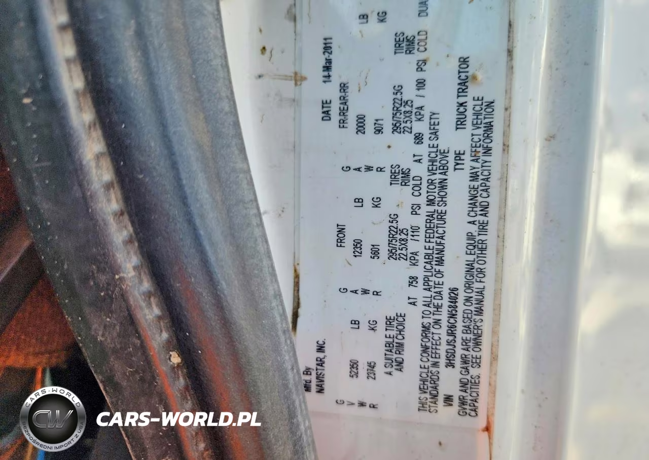 2012 International Prostar VIN:3HSDJSJR6CN584026 - 12