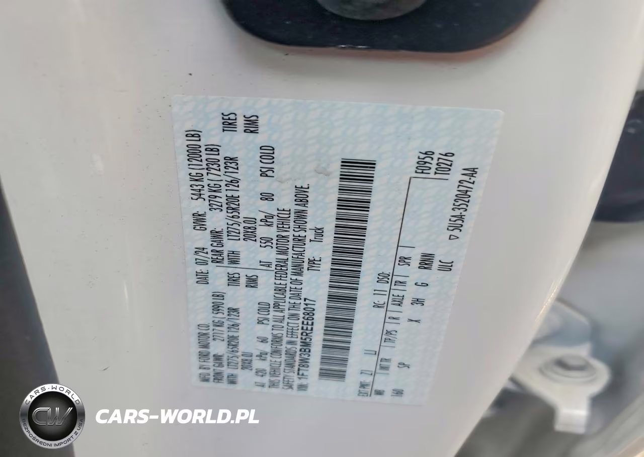 2024 Ford F350 Super Duty VIN:1FT8W3BM5REE68017 - 13