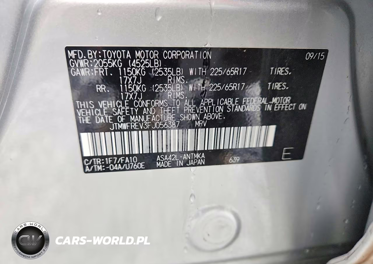 2015 Toyota Rav4 Xle VIN:JTMWFREV3FJ056387 - 12