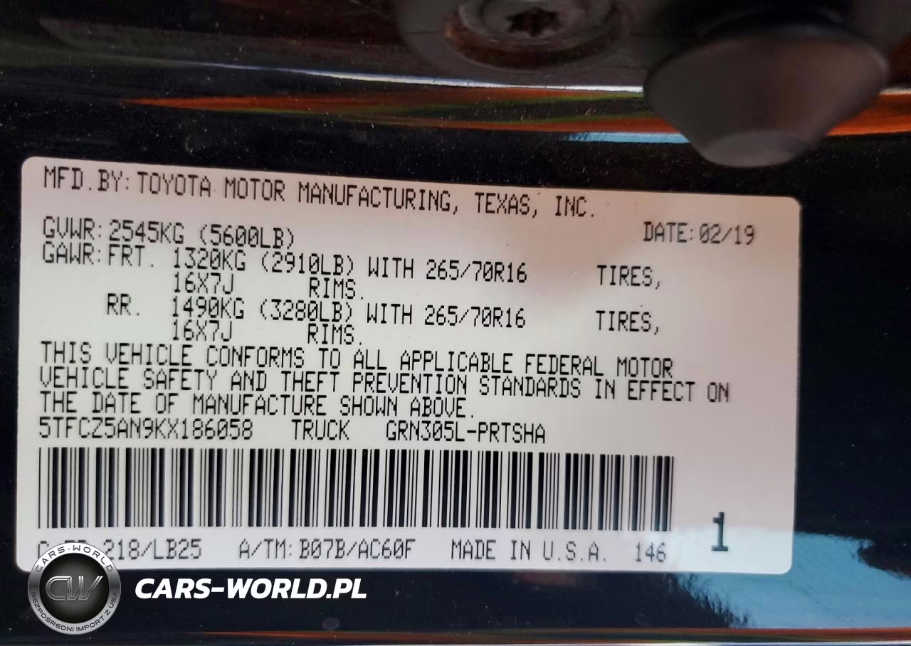2019 Toyota Tacoma Trd Pro VIN:5TFCZ5AN9KX186058 - 12