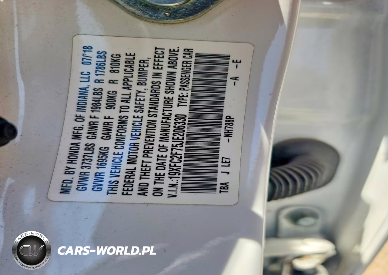 2018 Honda Civic Ex VIN:19XFC2F75JE206330 - 12