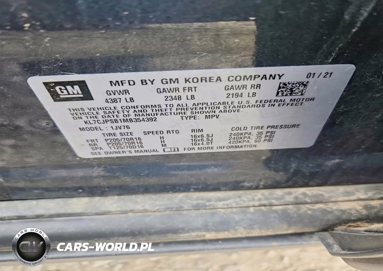 2021 Chevrolet Trax 1Lt VIN:KL7CJPSB1MB354392 - 13