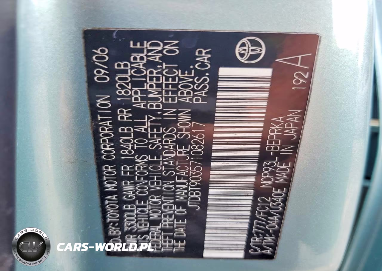 2007 Toyota Yaris Base VIN:JTDBT903571082617 - 12