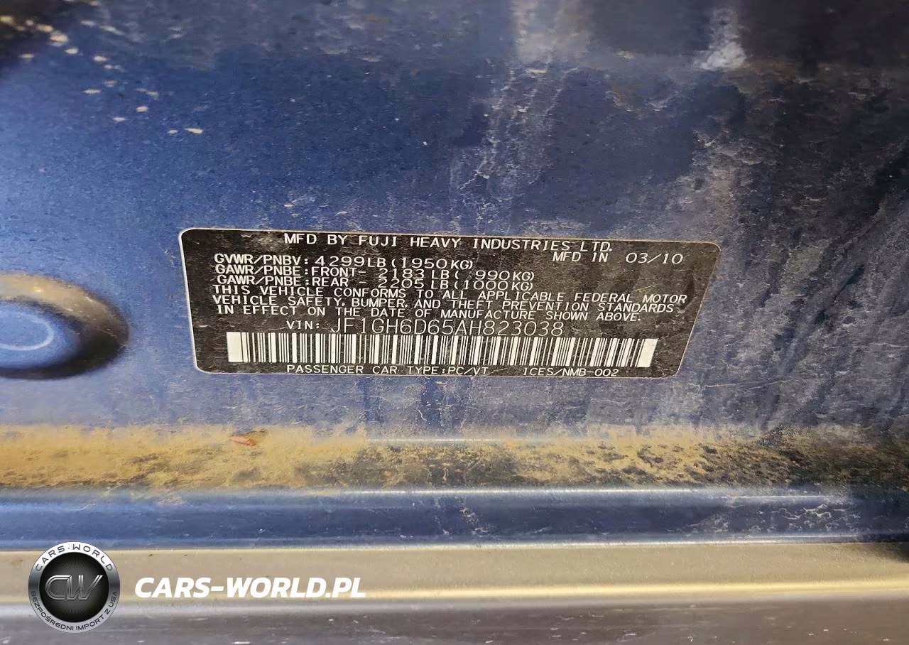2010 Subaru Impreza Outback Sport VIN:JF1GH6D65AH823038 - 12