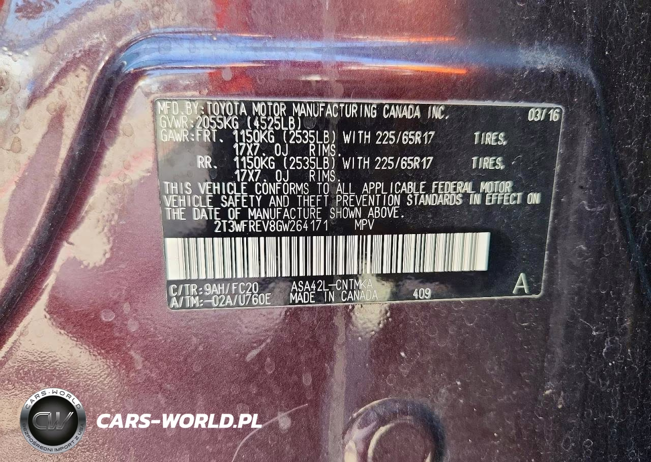 2016 Toyota Rav4 Xle VIN:2T3WFREV8GW264171 - 14