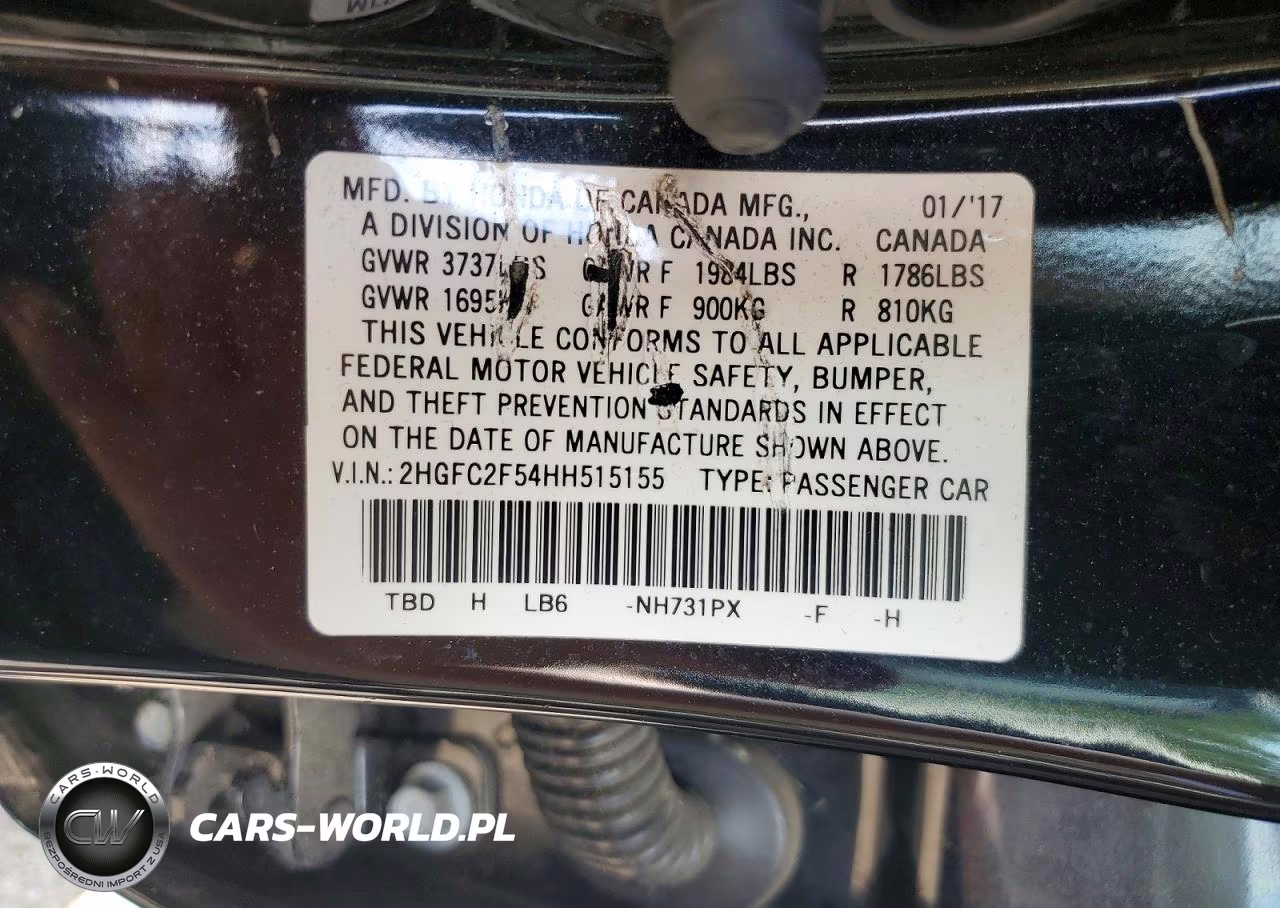 2017 Honda Civic Lx VIN:2HGFC2F54HH515155 - 12