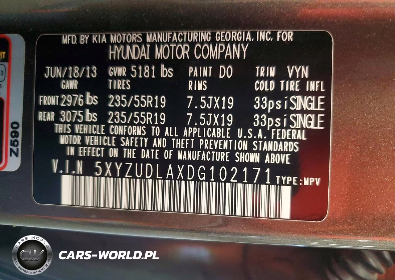 2013 Hyundai Santa Fe Sport 2.0T VIN:5XYZUDLAXDG102171 - 13