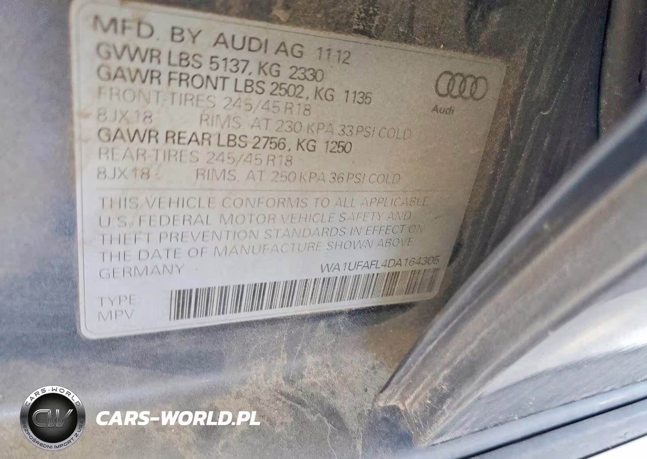 2013 Audi A4 Allroad Premium Plus VIN:WA1UFAFL4DA164305 - 12