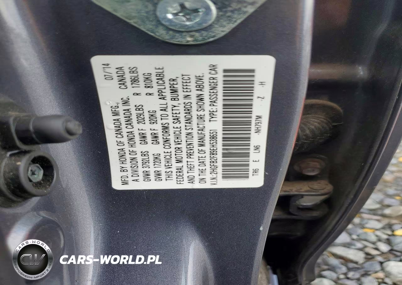2014 Honda Civic Ex VIN:2HGFB2F89EH538651 - 13