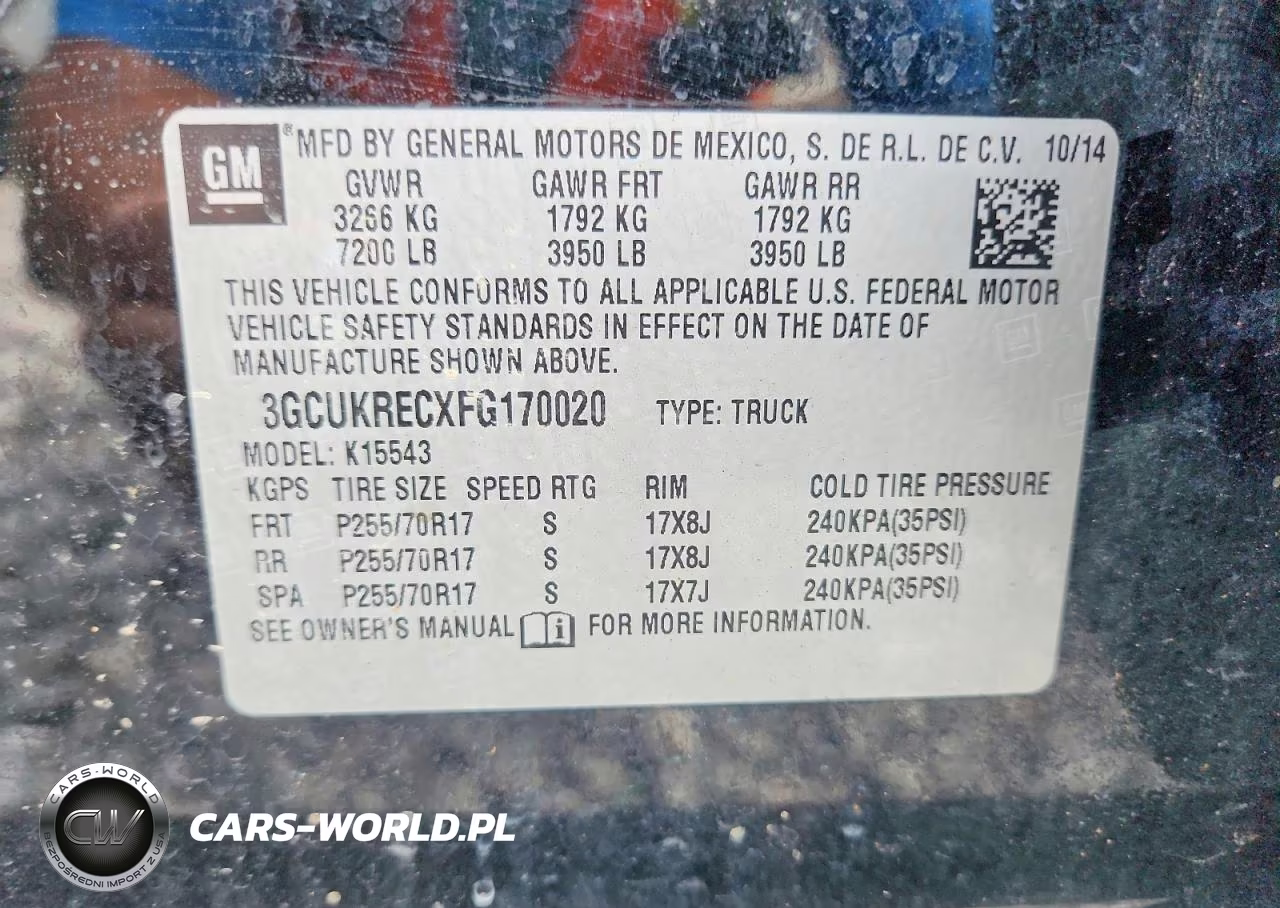 2015 Chevrolet Silverado K1500 Lt VIN:3GCUKRECXFG170020 - 12