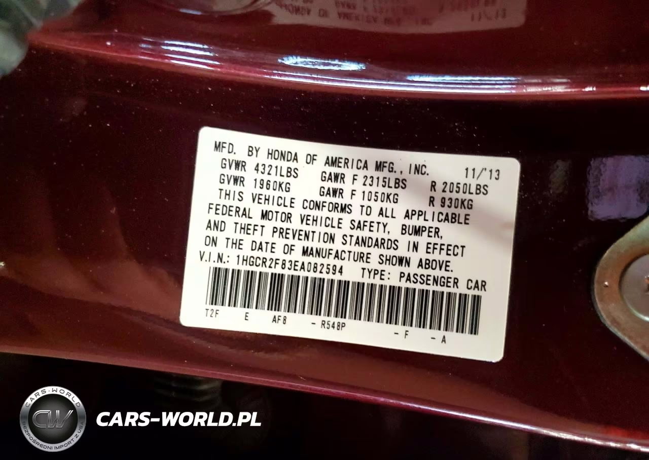2014 Honda Accord Exl VIN:1HGCR2F83EA082594 - 13