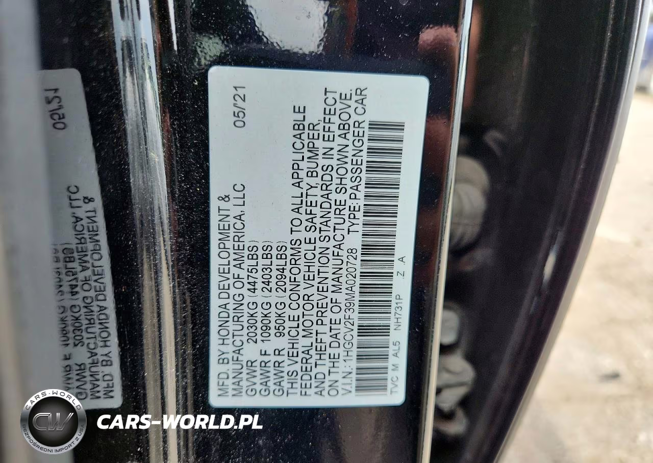 2021 Honda Accord Sport VIN:1HGCV2F39MA020728 - 12