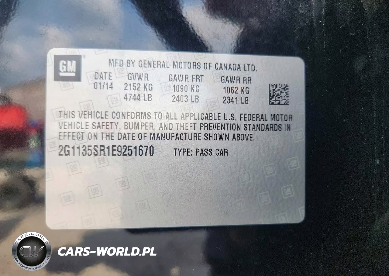 2014 Chevrolet Impala Eco VIN:2G1135SR1E9251670 - 12