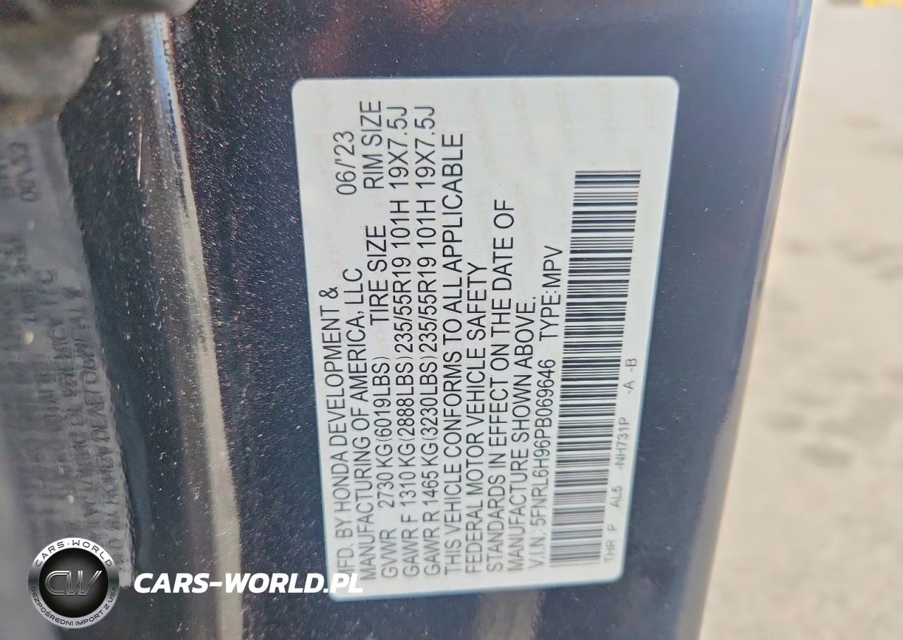 2023 Honda Odyssey Elite VIN:5FNRL6H96PB069646 - 14