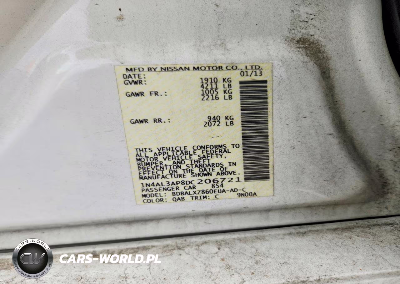 2013 Nissan Altima 2.5 VIN:1N4AL3AP8DC206721 - 12