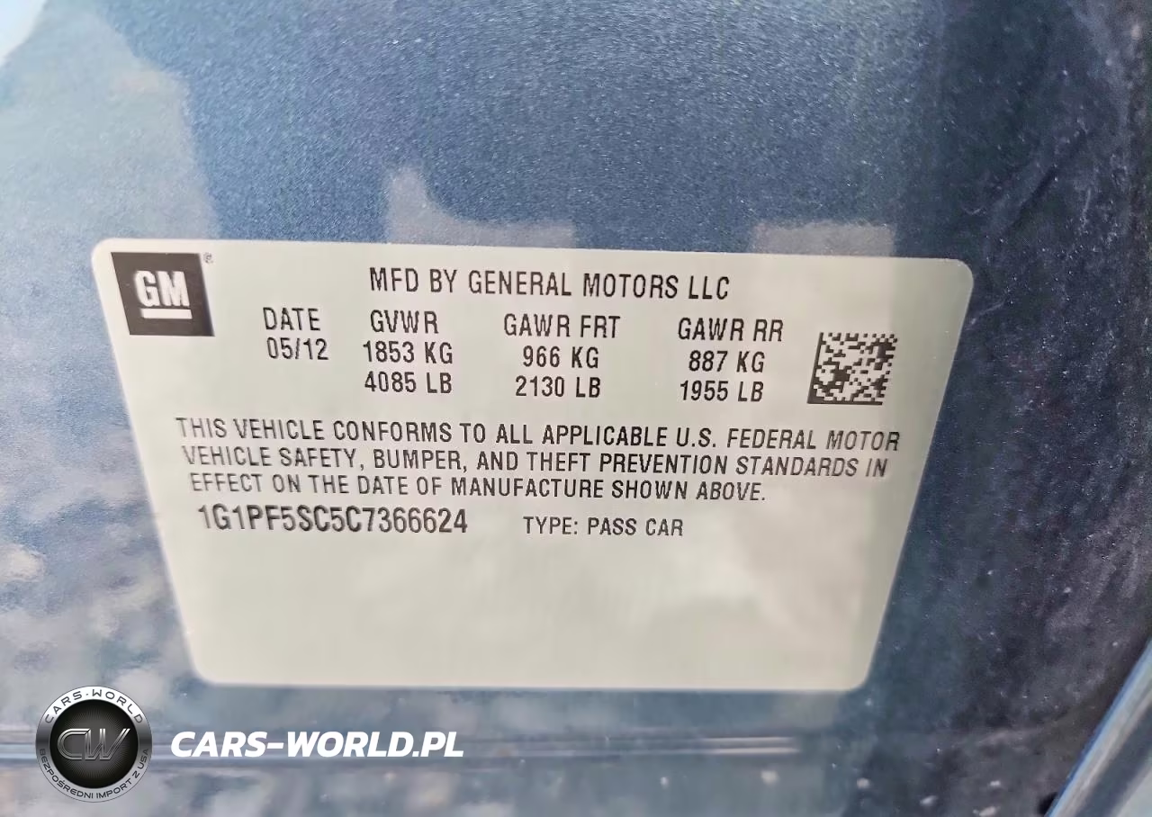 2012 Chevrolet Cruze Lt VIN:1G1PF5SC5C7366624 - 12
