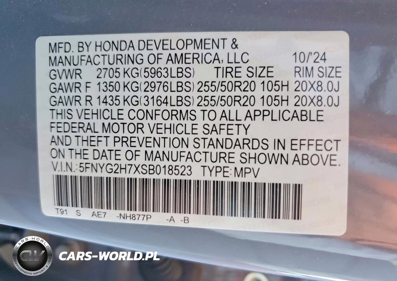 2025 Honda Pilot Touring VIN:5FNYG2H7XSB018523 - 14